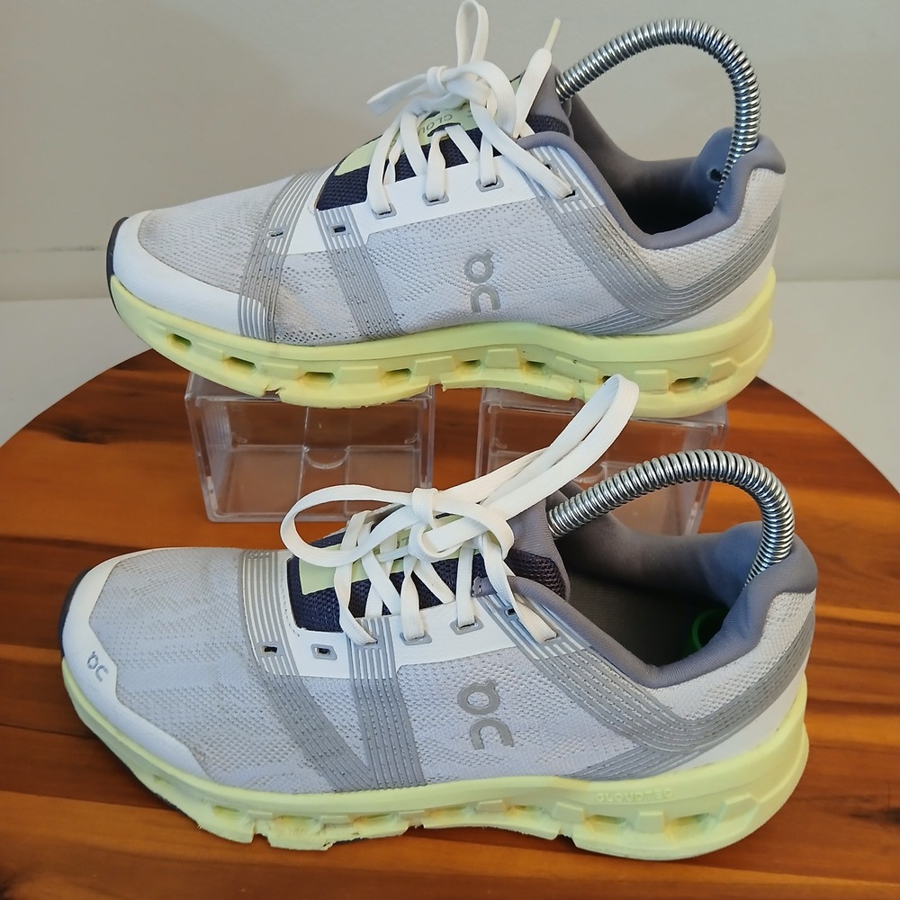 On Cloudstratus Women 8 White Yellow Running Shoes Sneakers 65.98229